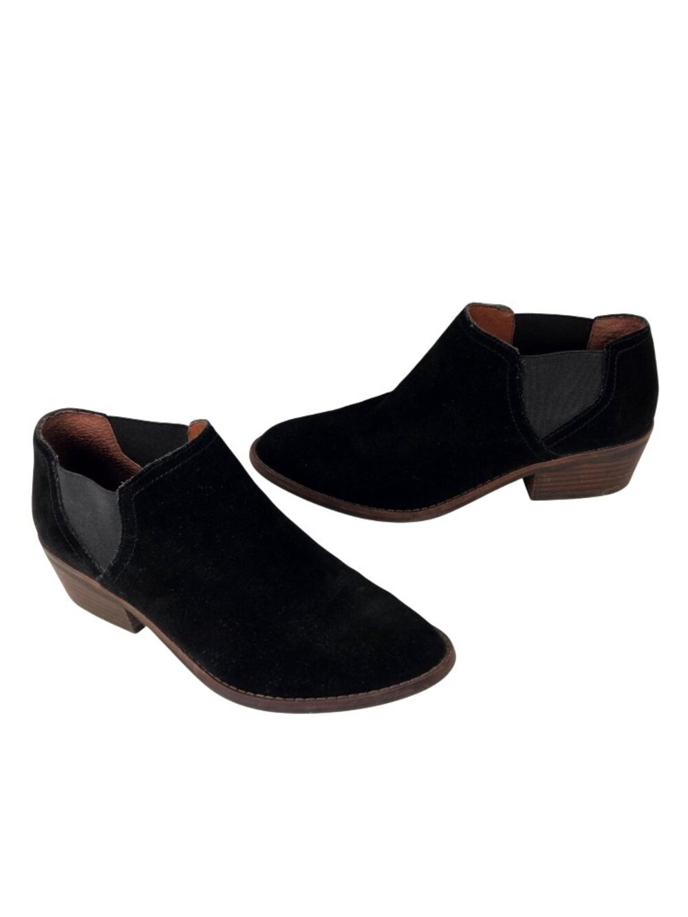 Lucky Brand Frona Black Suede Heeled Shoe Booties Size 6.5M